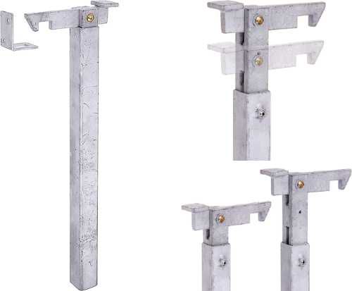 KOTARBAU® 4 Stuks Grondanker - Paalhouder - 0-160 mm - Verzinkt Staal - 70 cm - Zilver - Verstelbare Paalhouder - Paalvoet - Paalsteun - Paalanker - voor Tuinconstructies