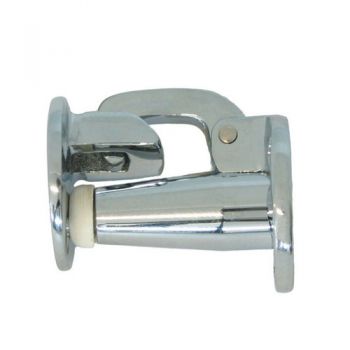 Deurvastzetter, messing mat verchroomd, voor meubeldeuren