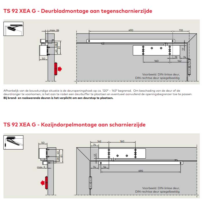 Montage voorbeeld TS92G XEA